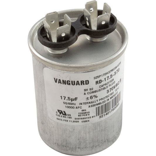 Run Capacitor, 17.5 MFD, 370v, 1-3/4" x 2-7/8"