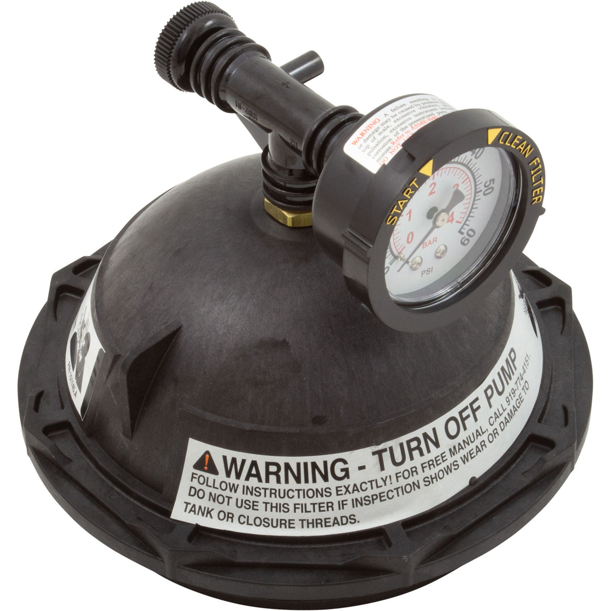 Tank Lid Kit, Pentair PacFab Triton II, 6" thd, Black