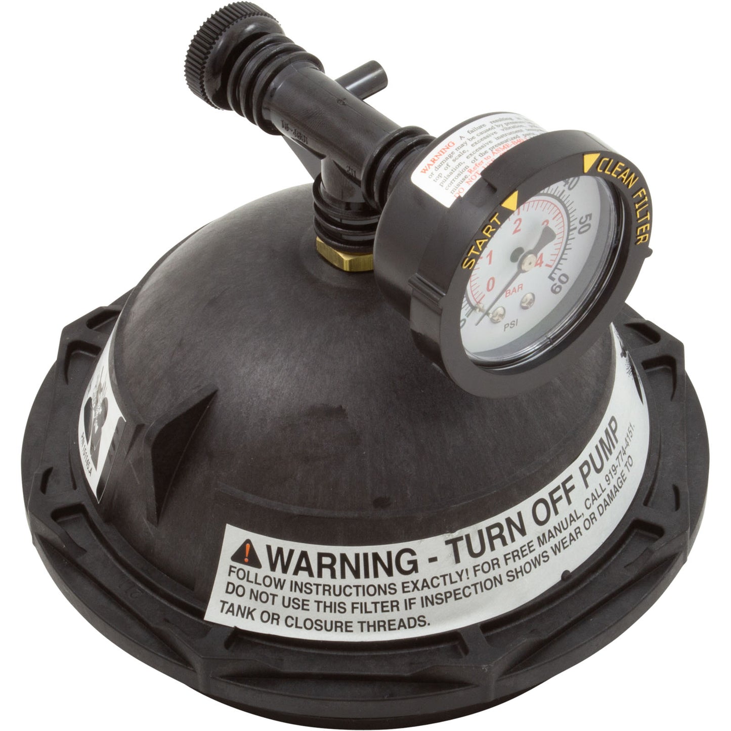 Kit de tapa de tanque, Pentair PacFab Triton II, rosca de 6", color negro