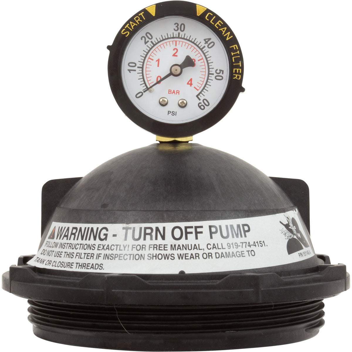 Tank Lid Kit, Pentair PacFab Triton II, 6" thd, Black