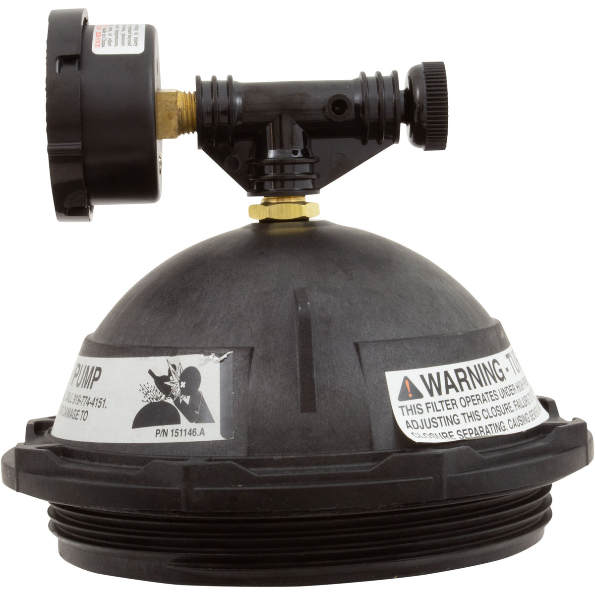 Tank Lid Kit, Pentair PacFab Triton II, 6" thd, Black