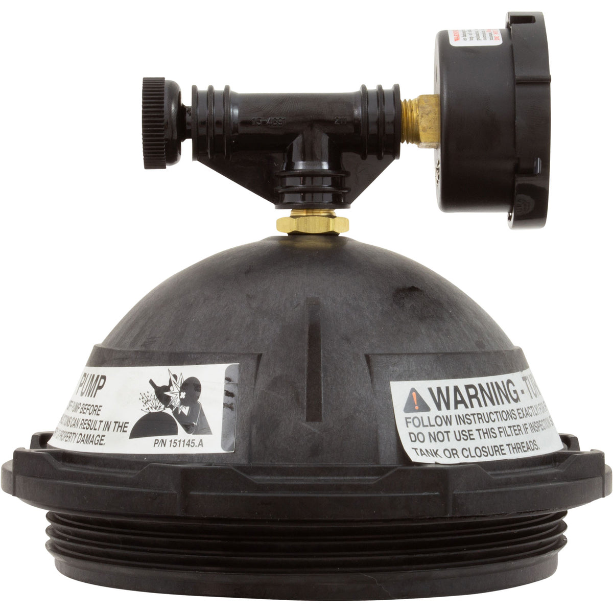 Tank Lid Kit, Pentair PacFab Triton II, 6" thd, Black