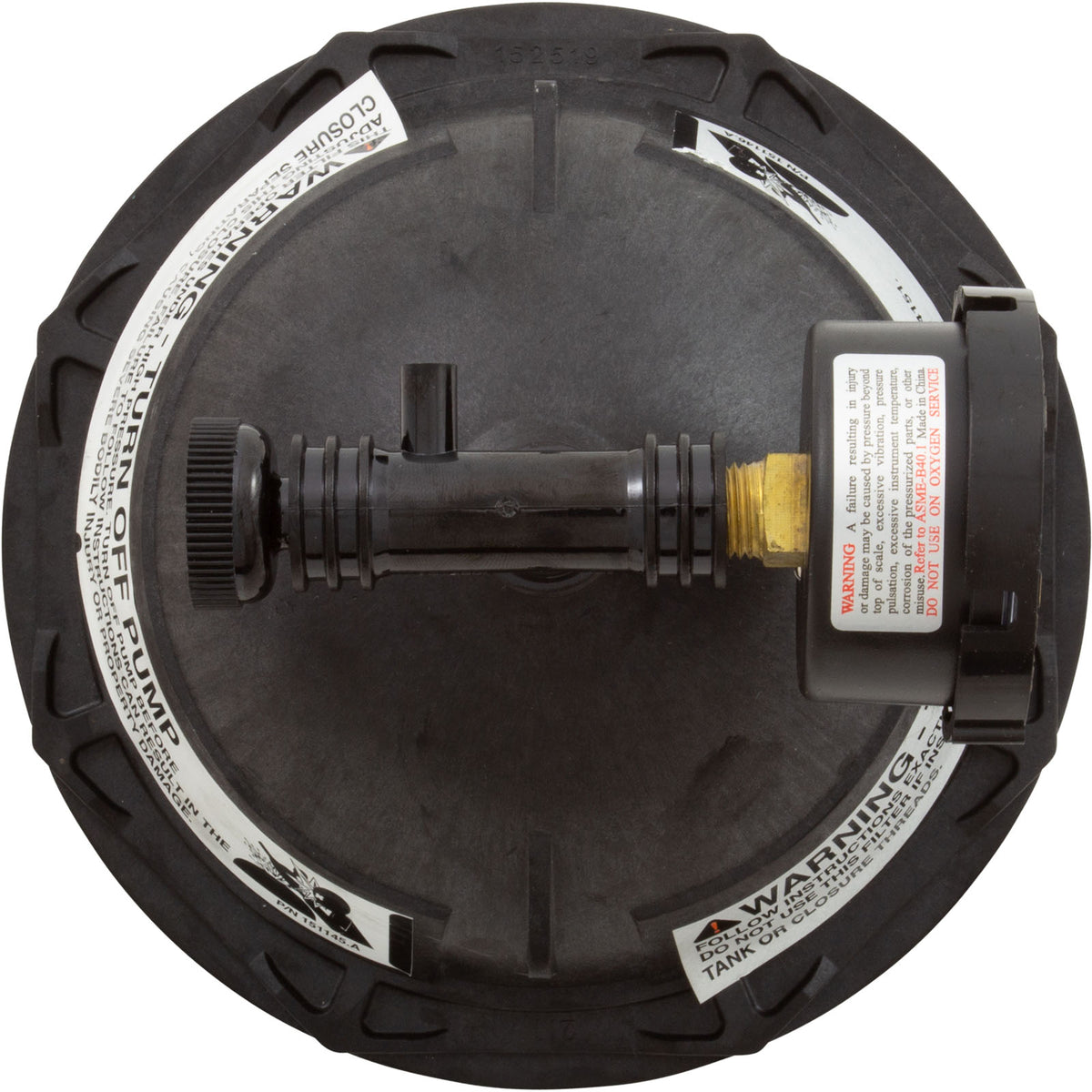 Tank Lid Kit, Pentair PacFab Triton II, 6" thd, Black