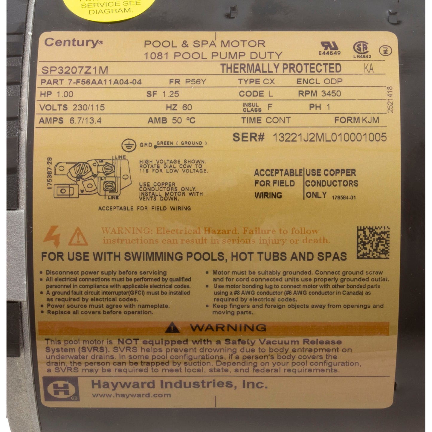 Power End-1Hp, Tristar, Maxrate