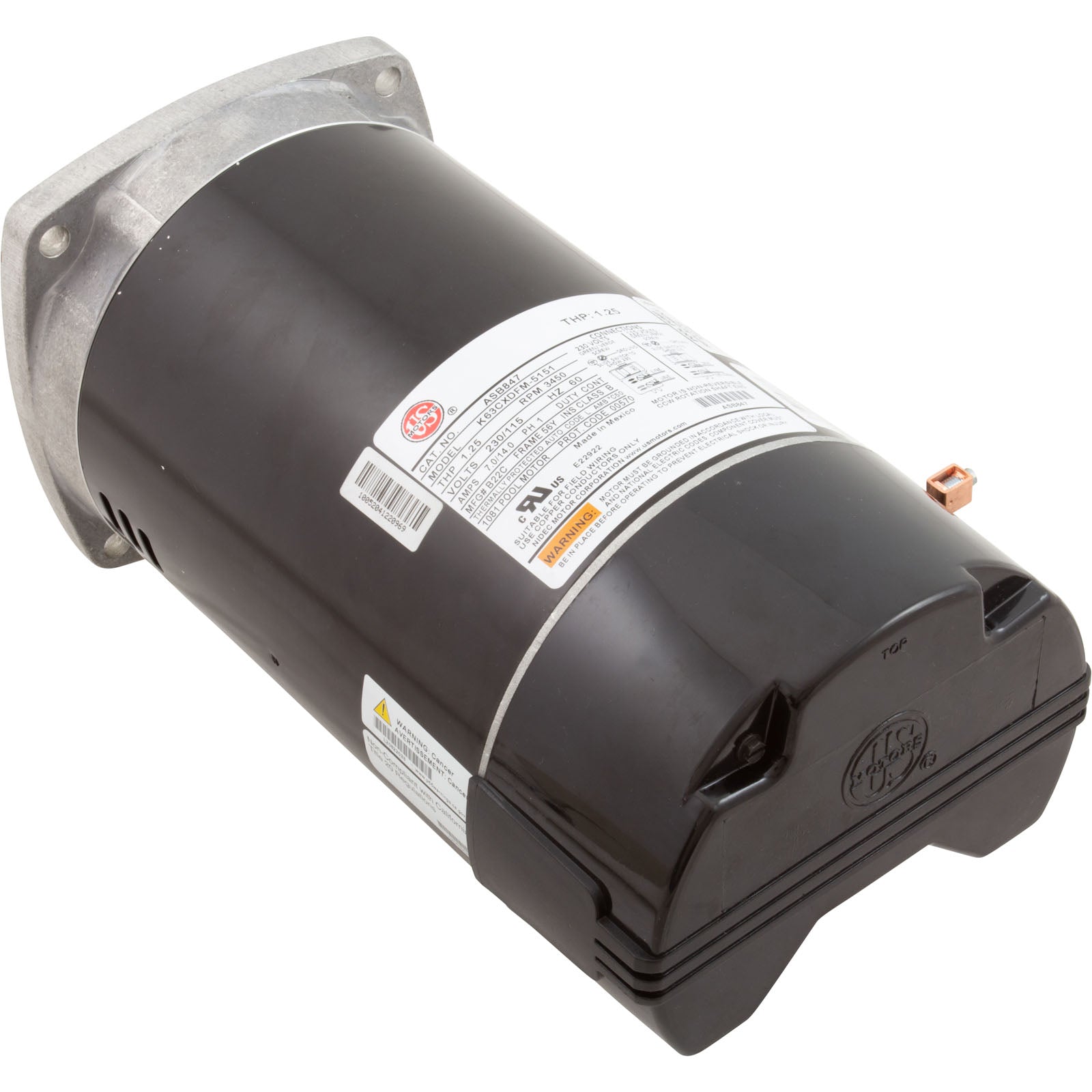 Motor, US Motor, 0.75hp, 115/230v, 56YFr, SQFL, Full Rated