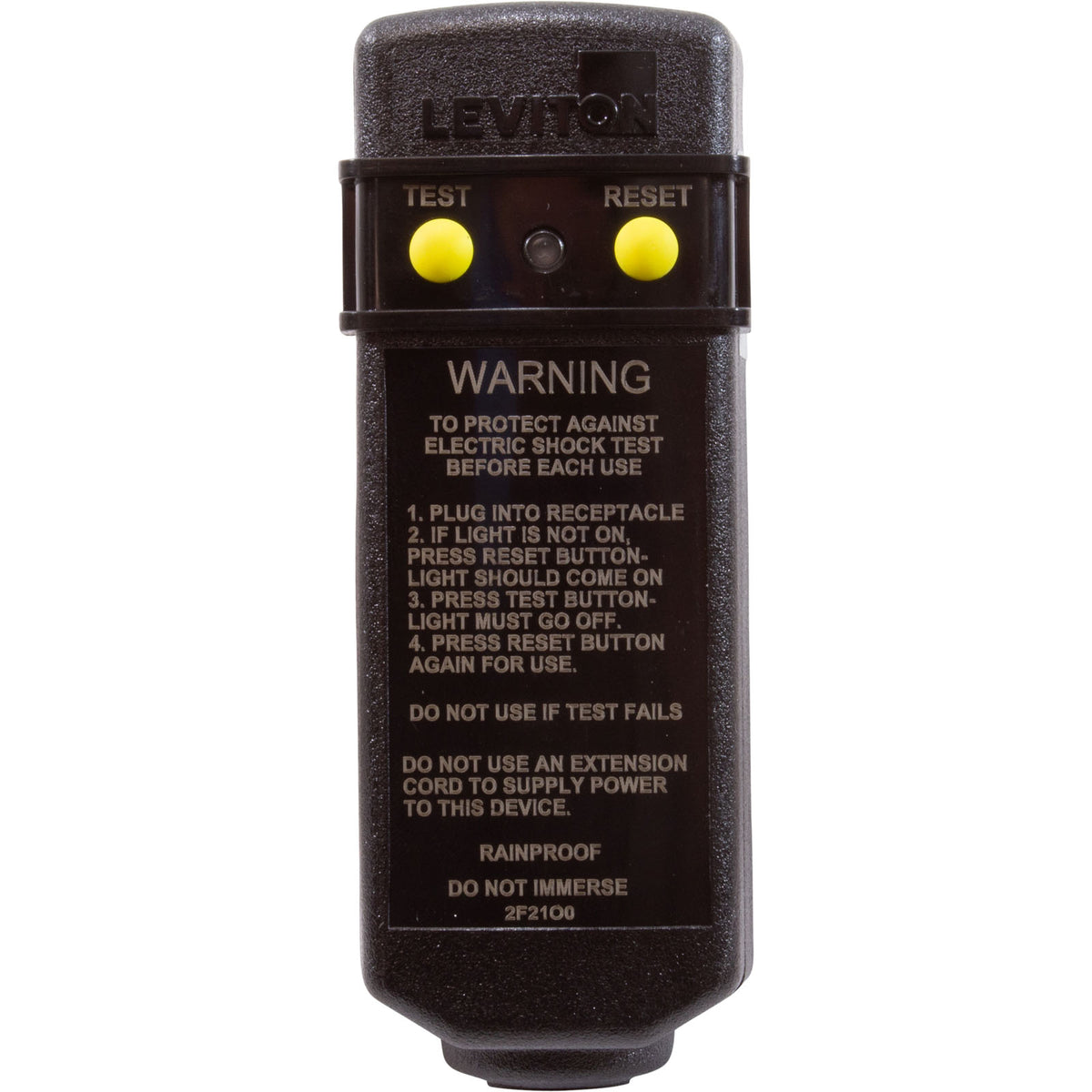 GFCI, Leviton, 20A, SPST, Right Angle Plug
