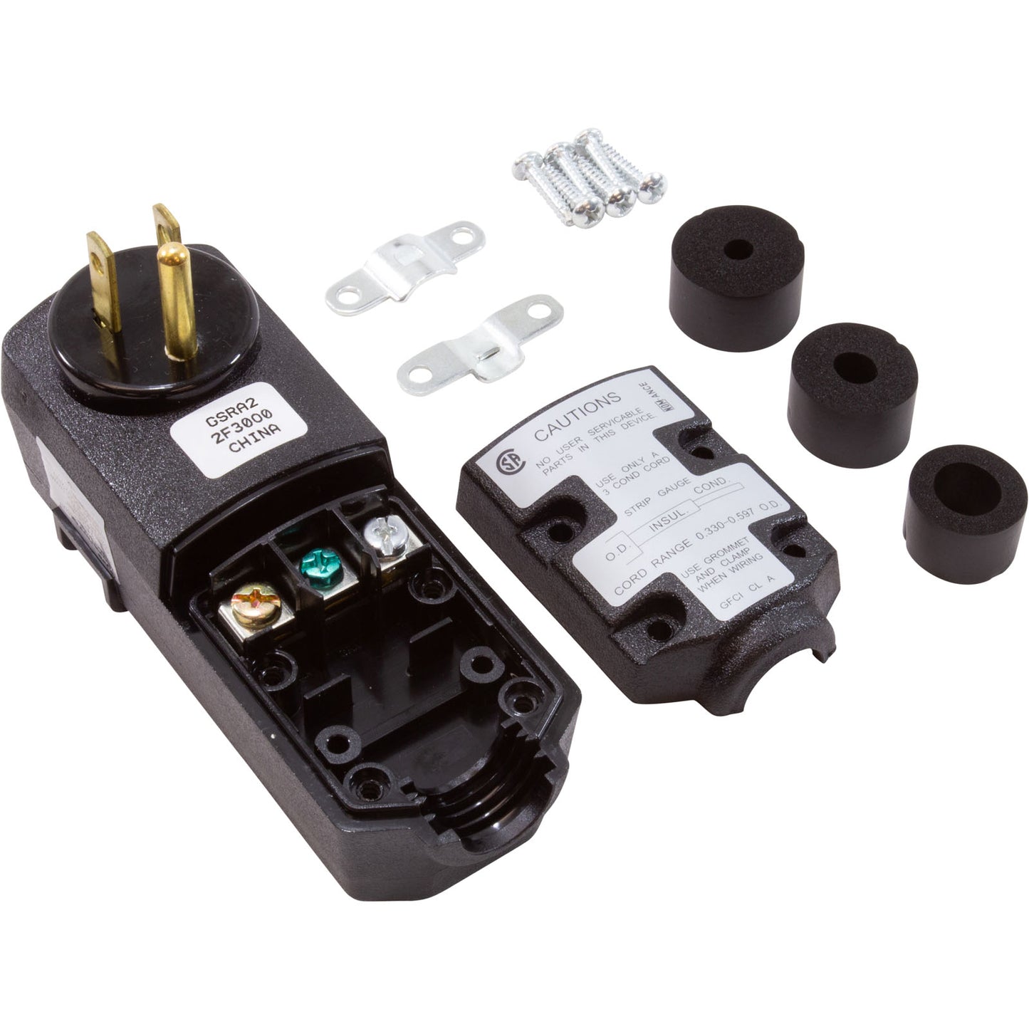 GFCI, Leviton, 20A, SPST, Right Angle Plug