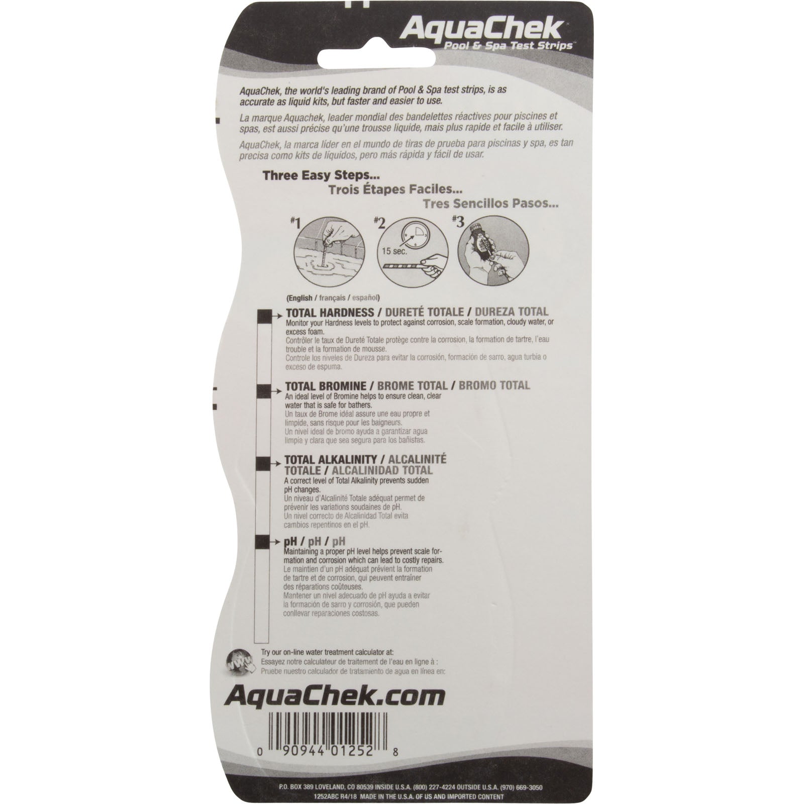 Test Strips, AquaChek Red, 4-in-1, Total Bromine, 50 ct