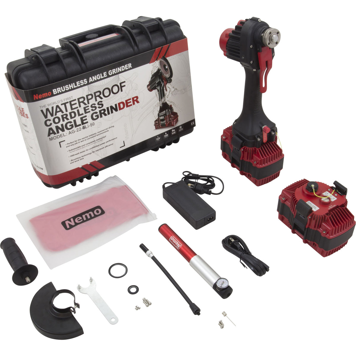 Underwater Angle Grinder V2, NEMO, 164ft Depth, Dual 6AH