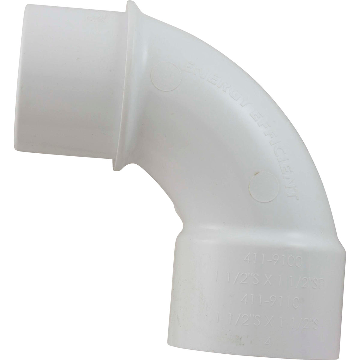 90 Elbow, Sweep, Waterway, 1-1/2" Slip x 1-1/2" Spigot