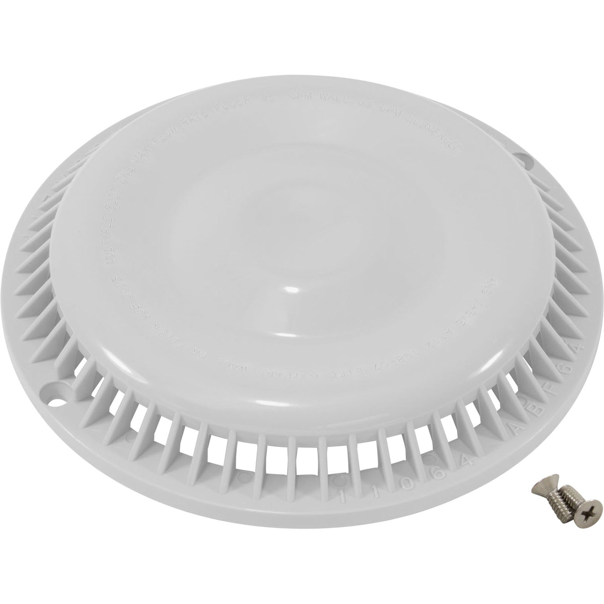 Main Drain Grate Only, Afras, Anti Vortex, White