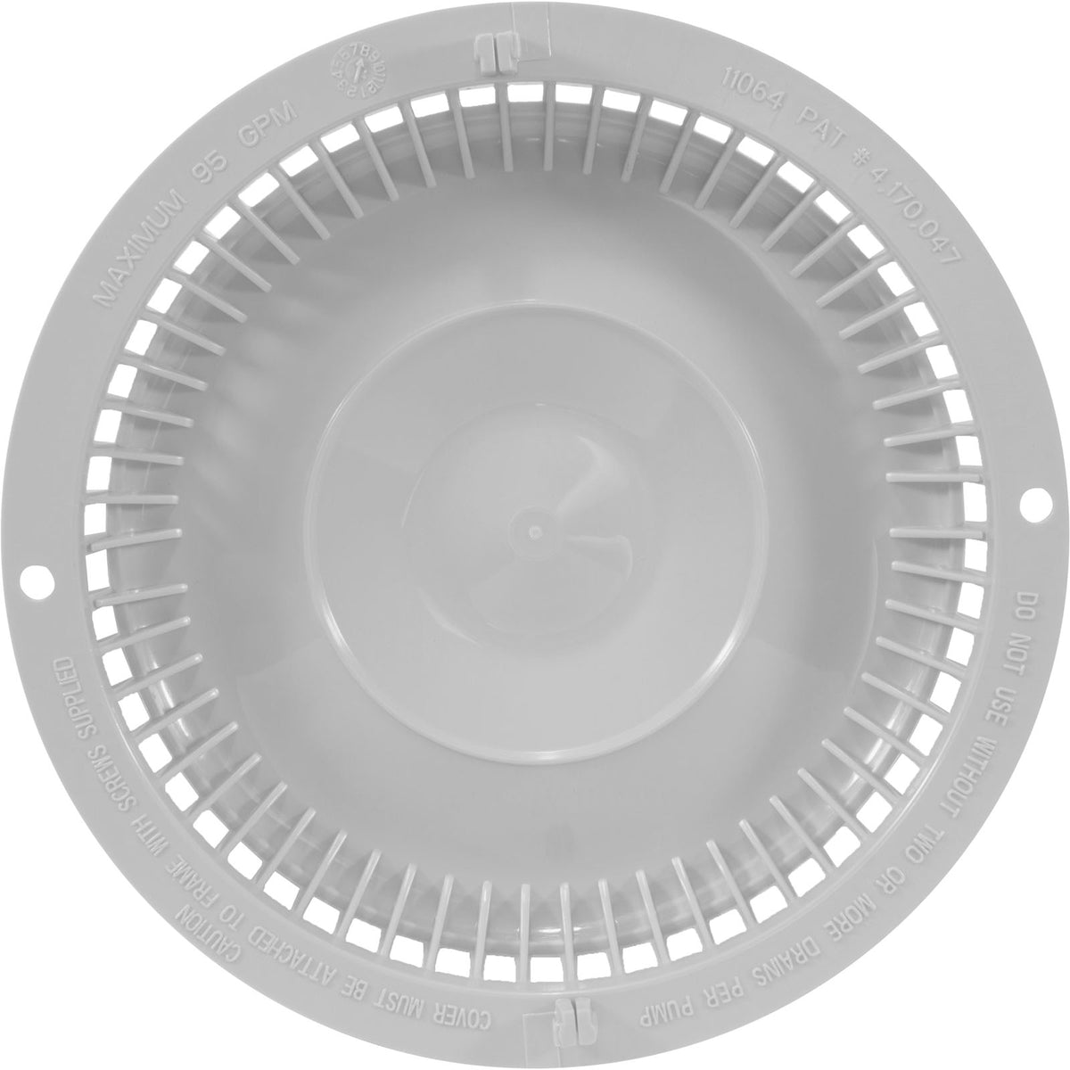 Main Drain Grate Only, Afras, Anti Vortex, White