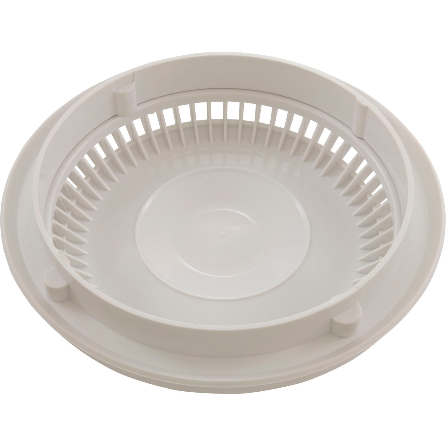 Main Drain Grate, Afras, Anti Vortex, 7-3/4" DIA, White, w/ Ring & Screw