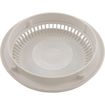 Main Drain Grate, Afras, Anti Vortex, 7-3/4" DIA, White, w/ Ring & Screw