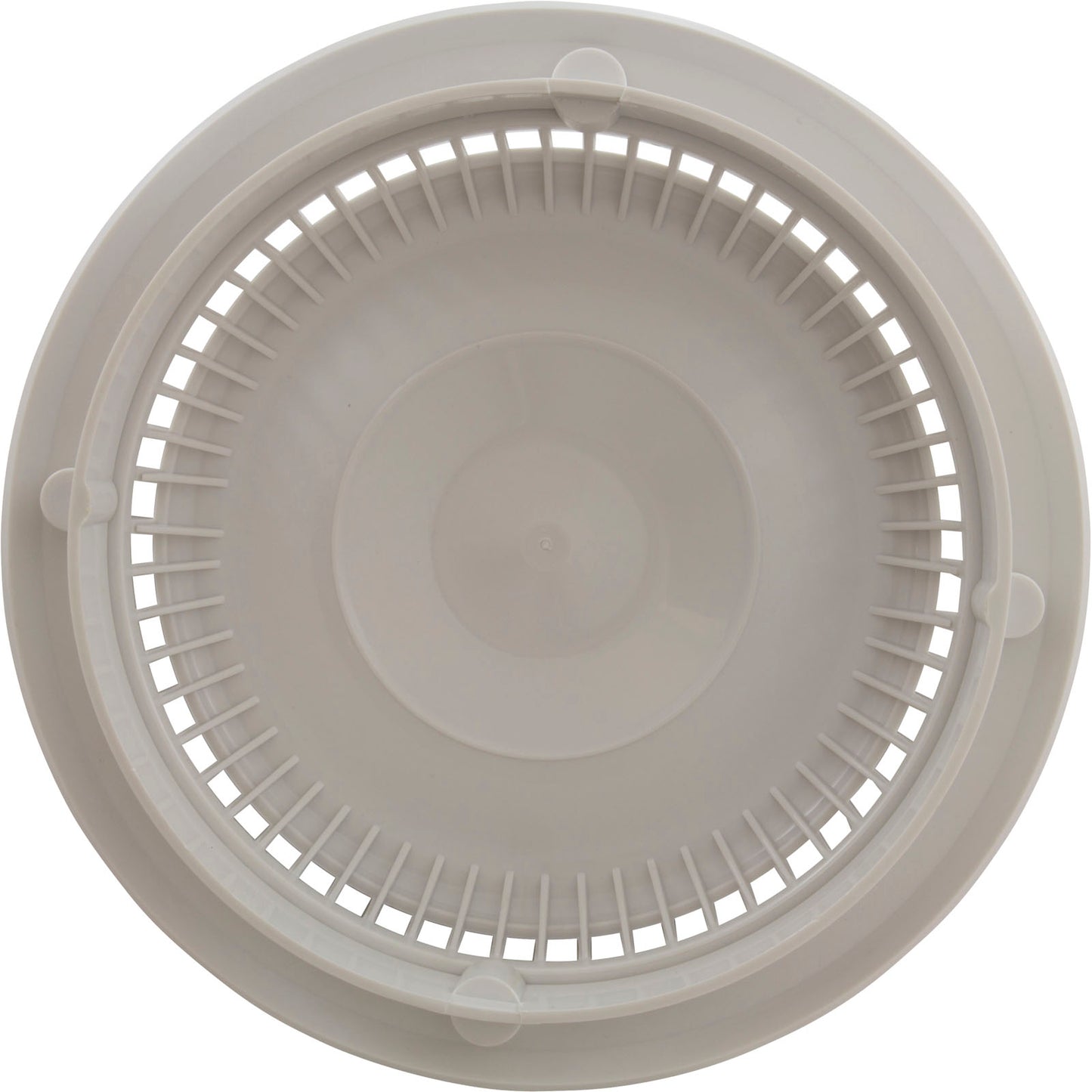 Main Drain Grate, Afras, Anti Vortex, 7-3/4" DIA, White, w/ Ring & Screw
