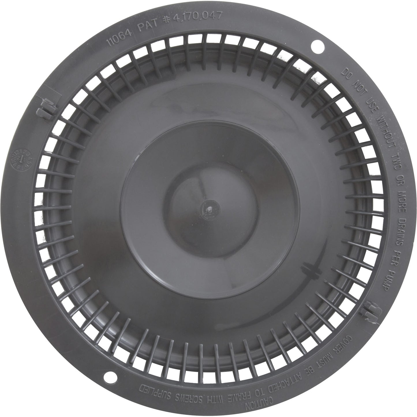 Main Drain Grate, Afras, Anti Vortex, Lt Gray, w/ 2 Screws