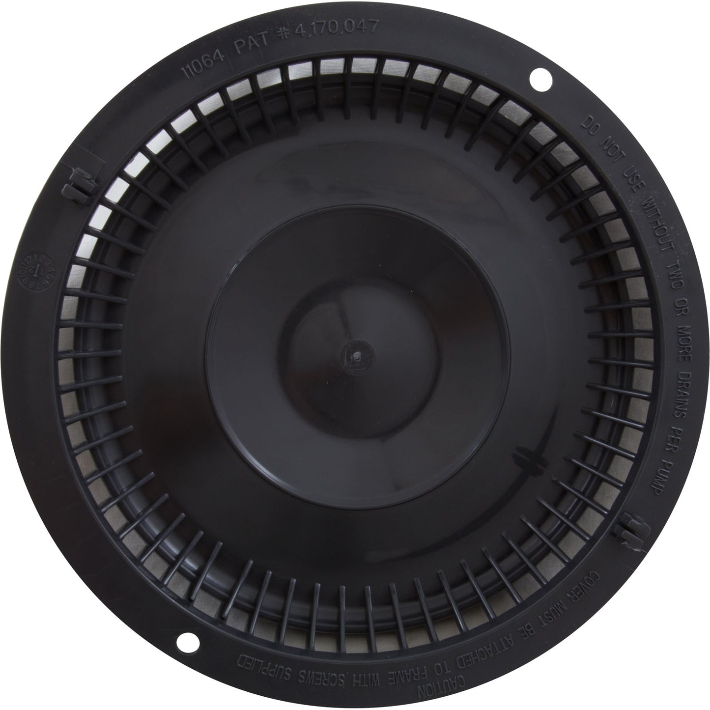 Main Drain Grate, Afras, Anti Vortex, Dark Gray, w/ 2 Screws