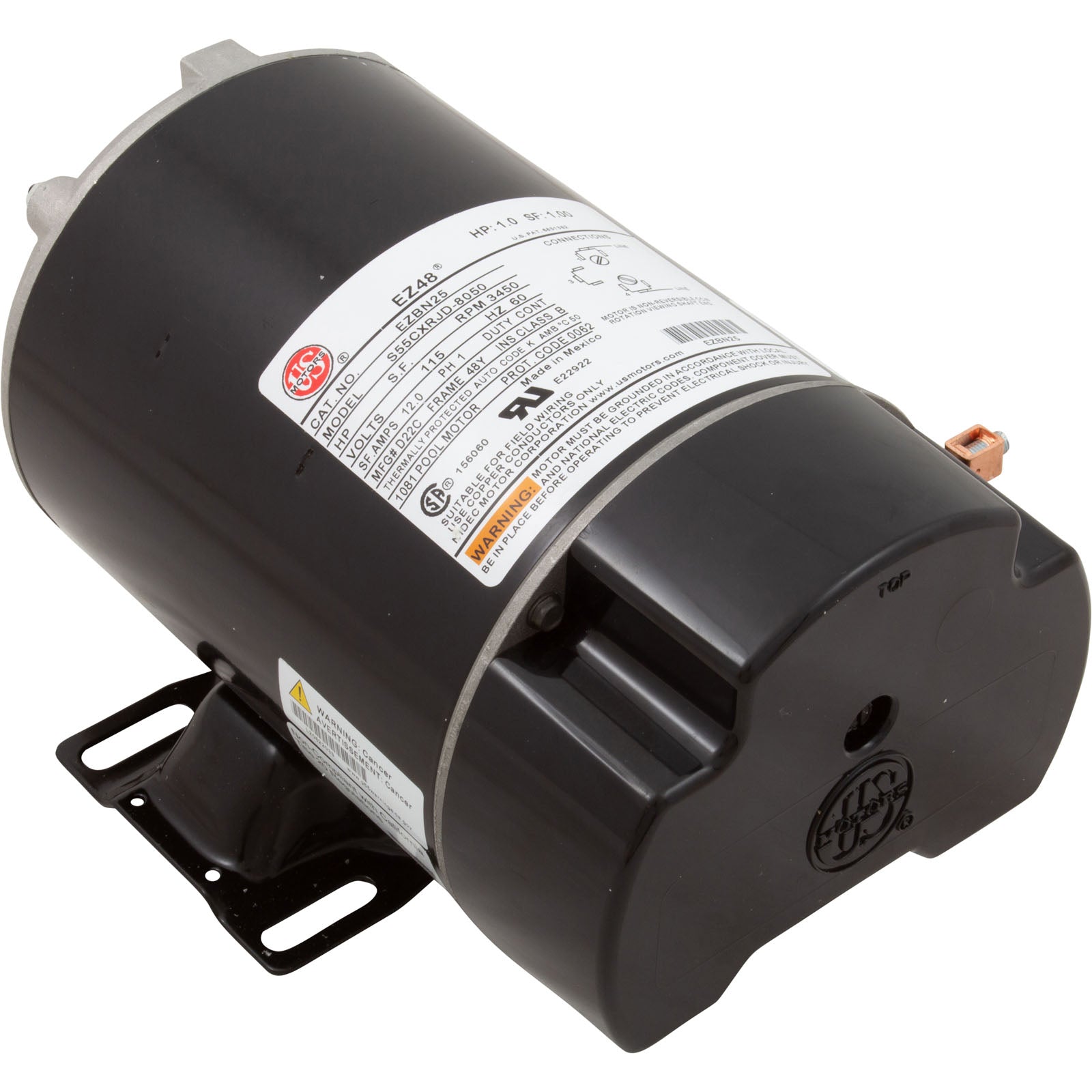 Motor, Nidec/US Motor, 1.0hp, 115v, 1-Spd, 48Y Frame