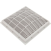 Main Drain Grate, Waterway, 12" x 12" Square, w/Frame, White