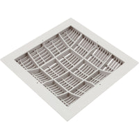 Main Drain Grate, Waterway, 12" x 12" Square, w/Frame, White