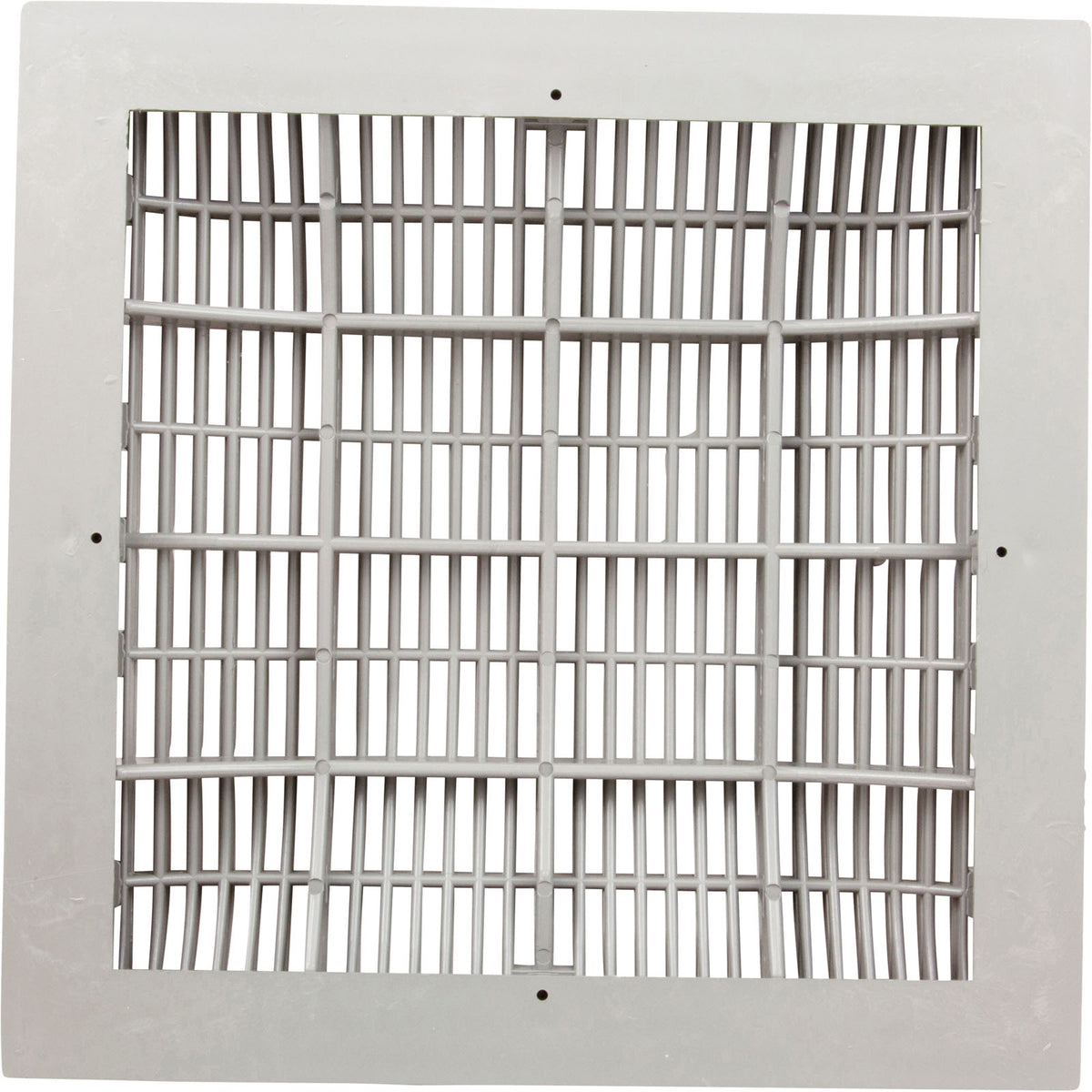 Main Drain Grate, Waterway, 12" x 12" Square, w/Frame, White