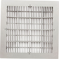 Main Drain Grate, Waterway, 12" x 12" Square, w/Frame, White