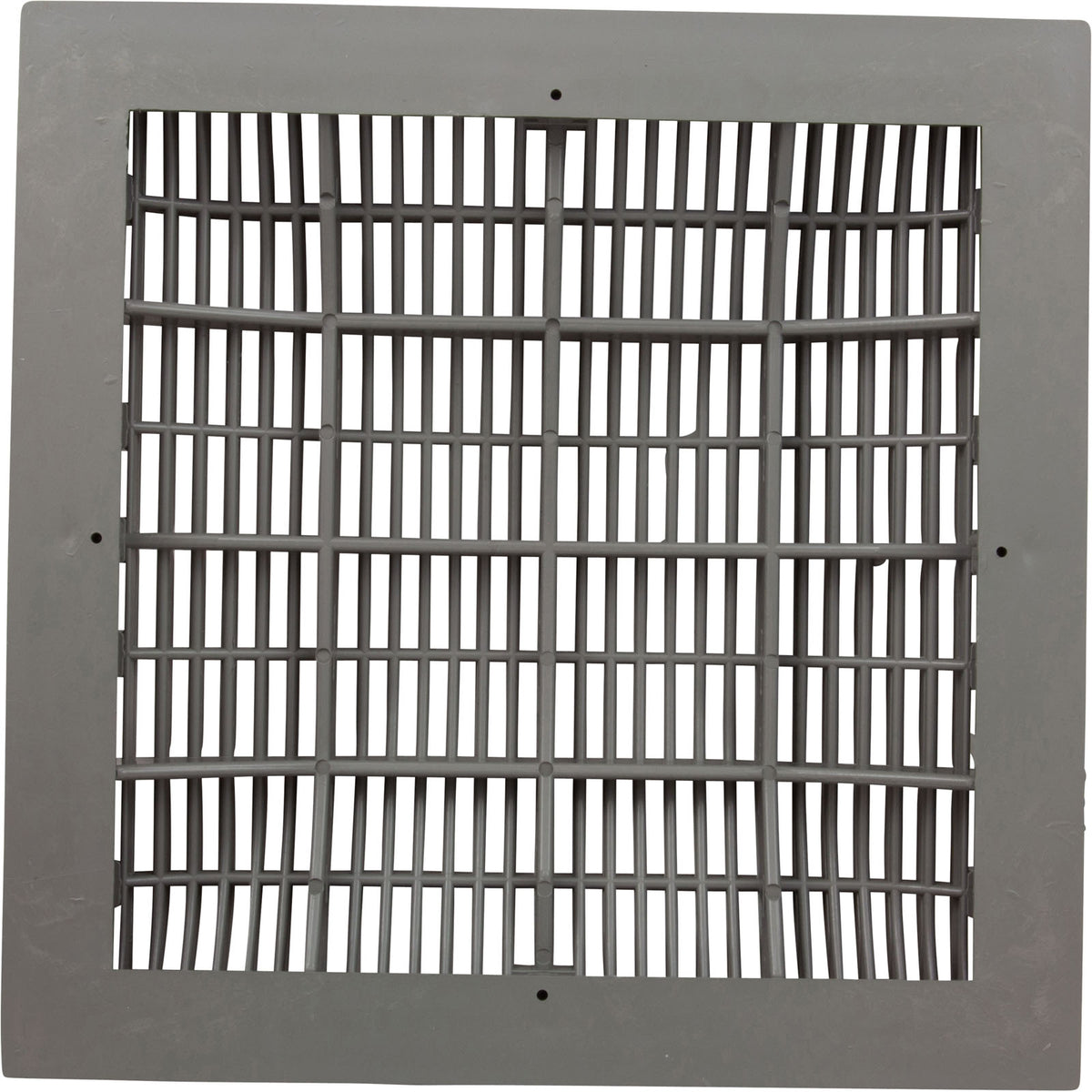 Main Drain Grate, Waterway, 12" x 12" Square, w/Frame, Gray