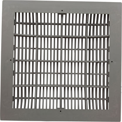 Main Drain Grate, Waterway, 12" x 12" Square, w/Frame, Gray
