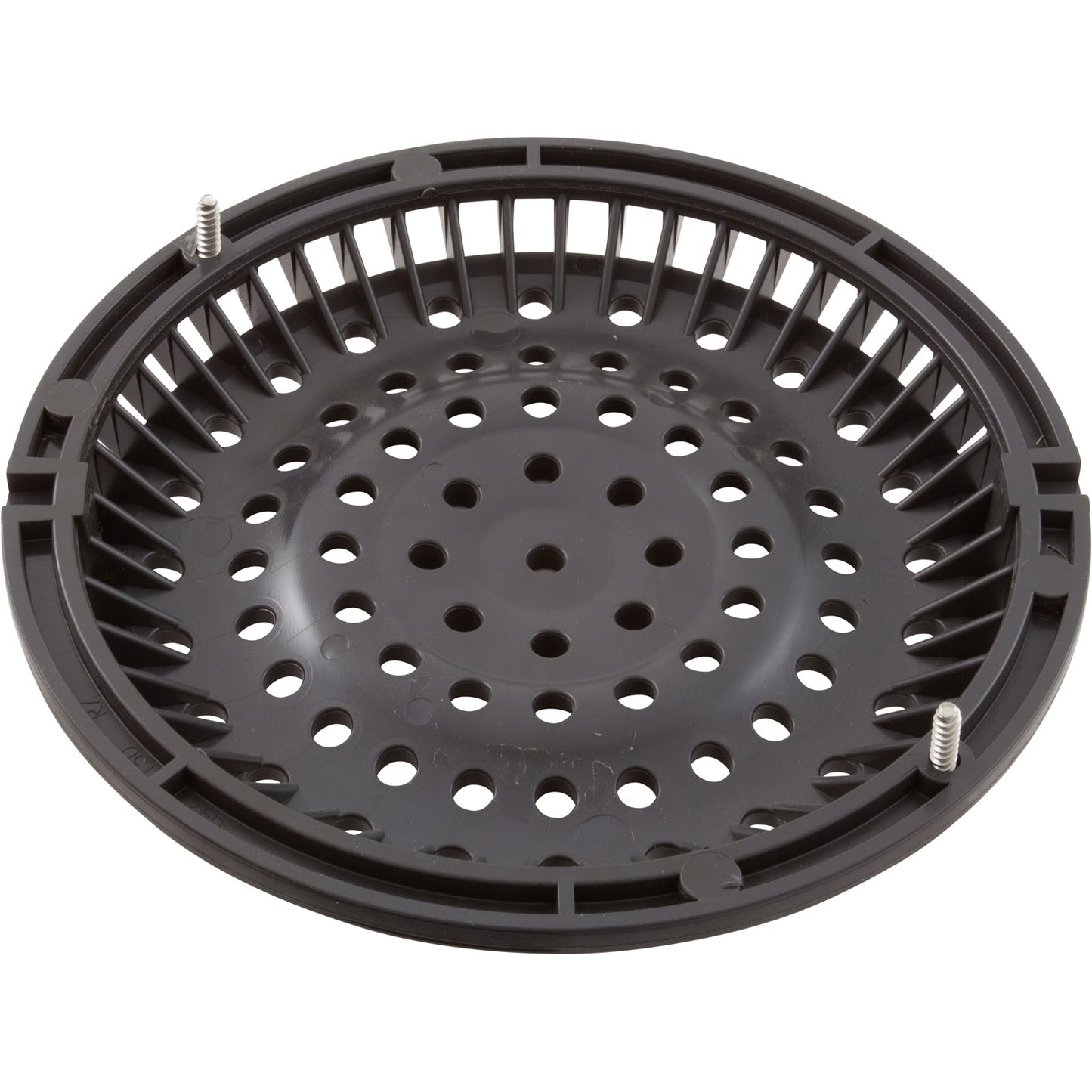 Main Drain Grate, WW Anti-Vortex, 8" Round, w/o Screws, Dk Gry