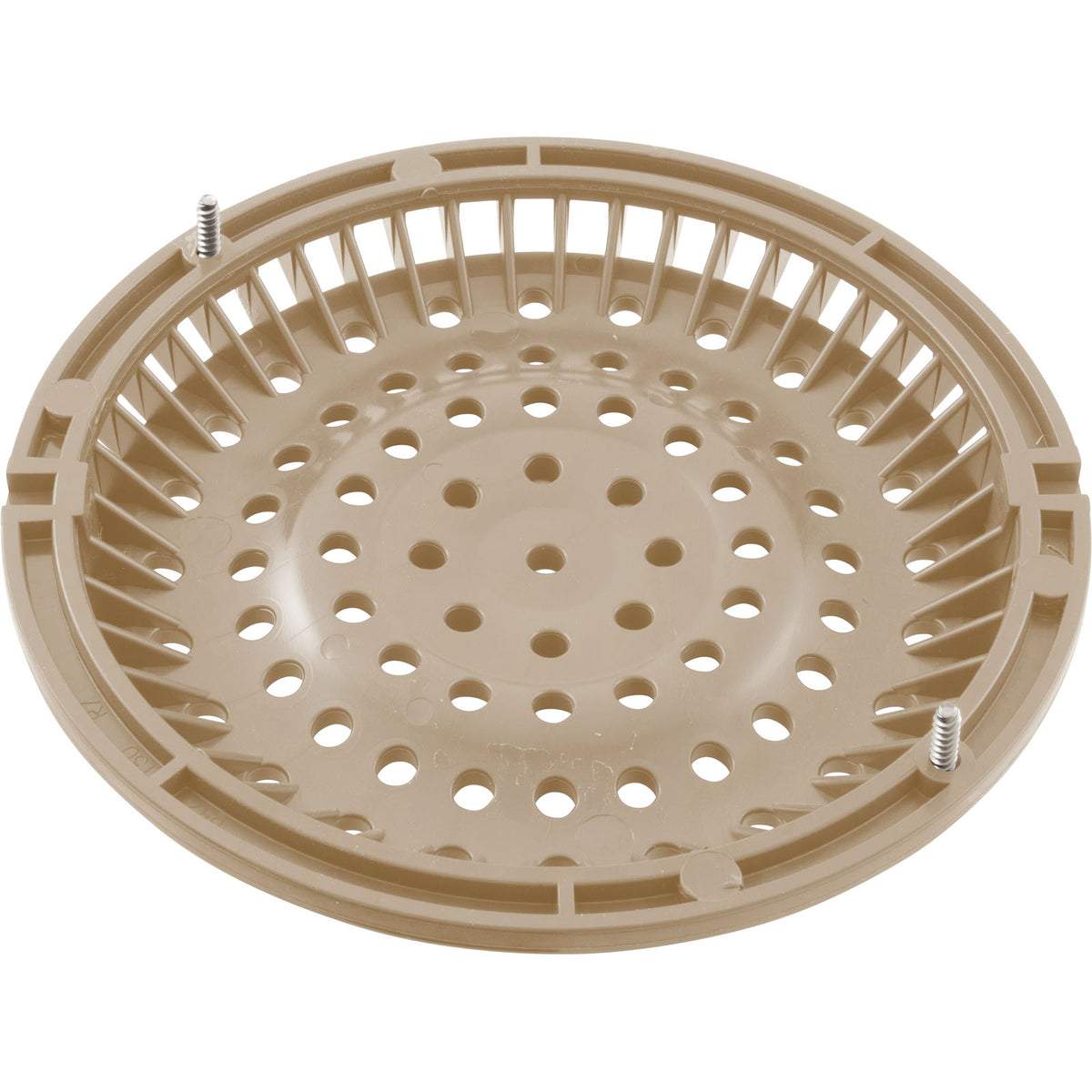 Main Drain Grate, WW Anti-Vortex, 8" Round, w/ Screws, Beige