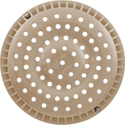 Main Drain Grate, WW Anti-Vortex, 8" Round, w/ Screws, Beige