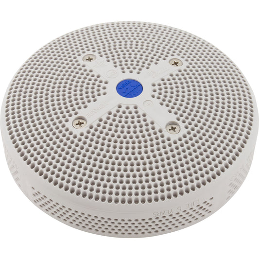 Suction Cover, HydroAir Repl, 6", 224gpm, w/Screws, White