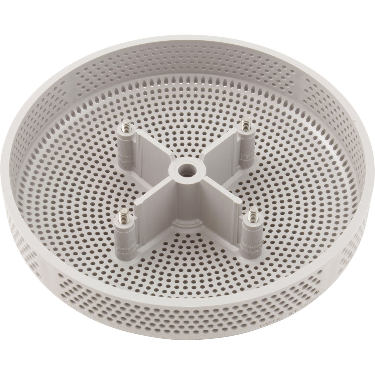 Suction Cover, HydroAir Repl, 6", 224gpm, w/Screws, White