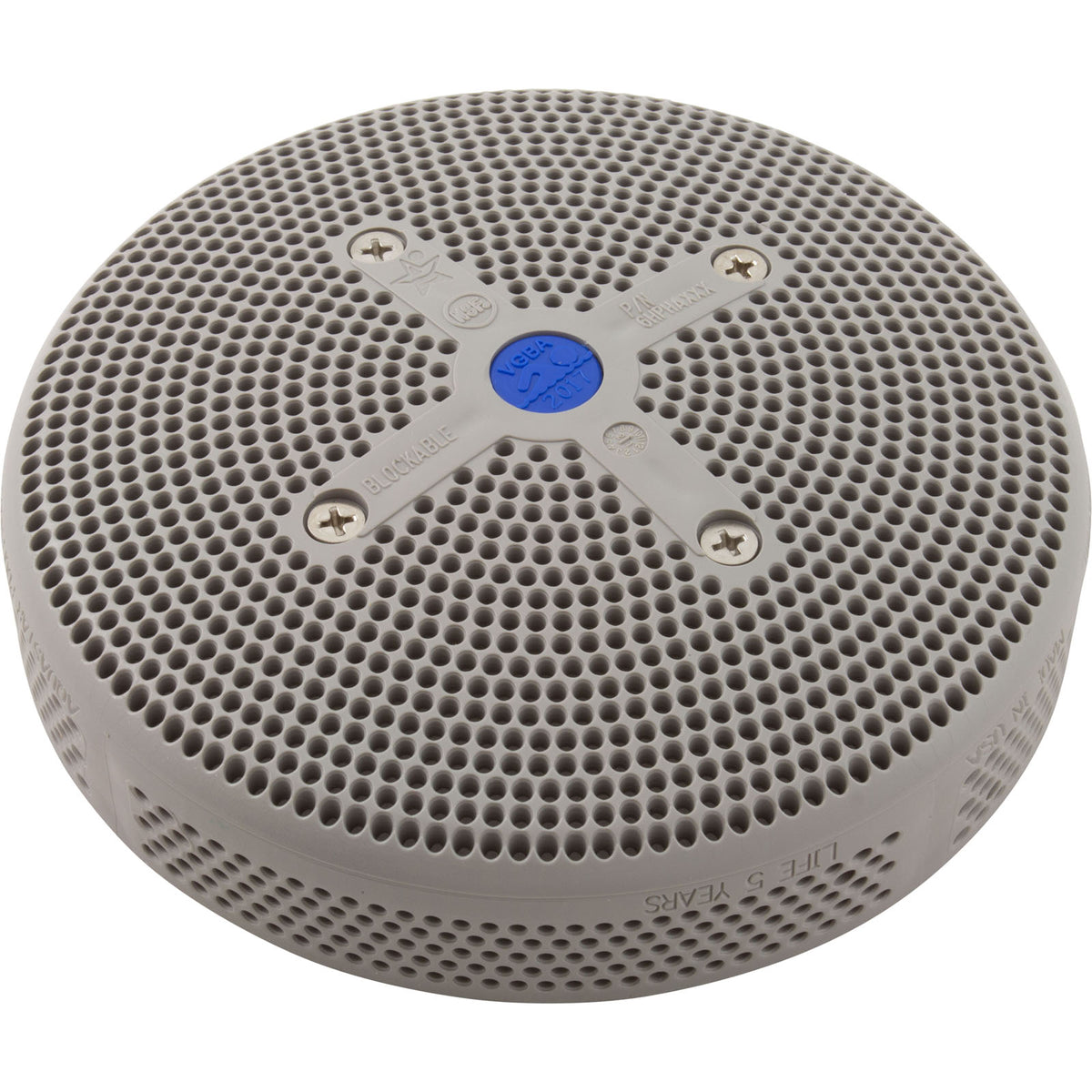 Suction Cover, HydroAir Repl, 6", 224gpm, w/Screws, Lt Gray