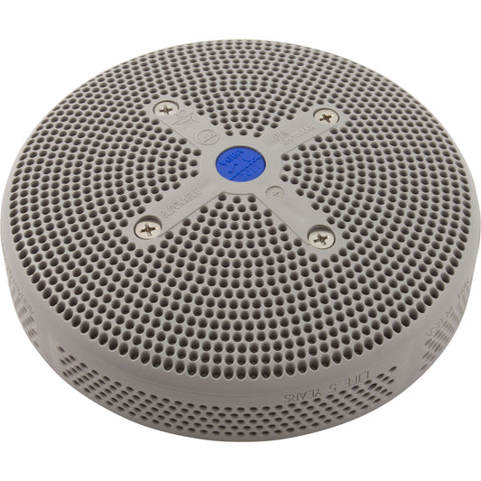 Suction Cover, HydroAir Repl, 6", 224gpm, w/Screws, Lt Gray