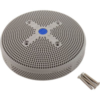 Suction Cover, HydroAir Repl, 6", 224gpm, w/Screws, Lt Gray