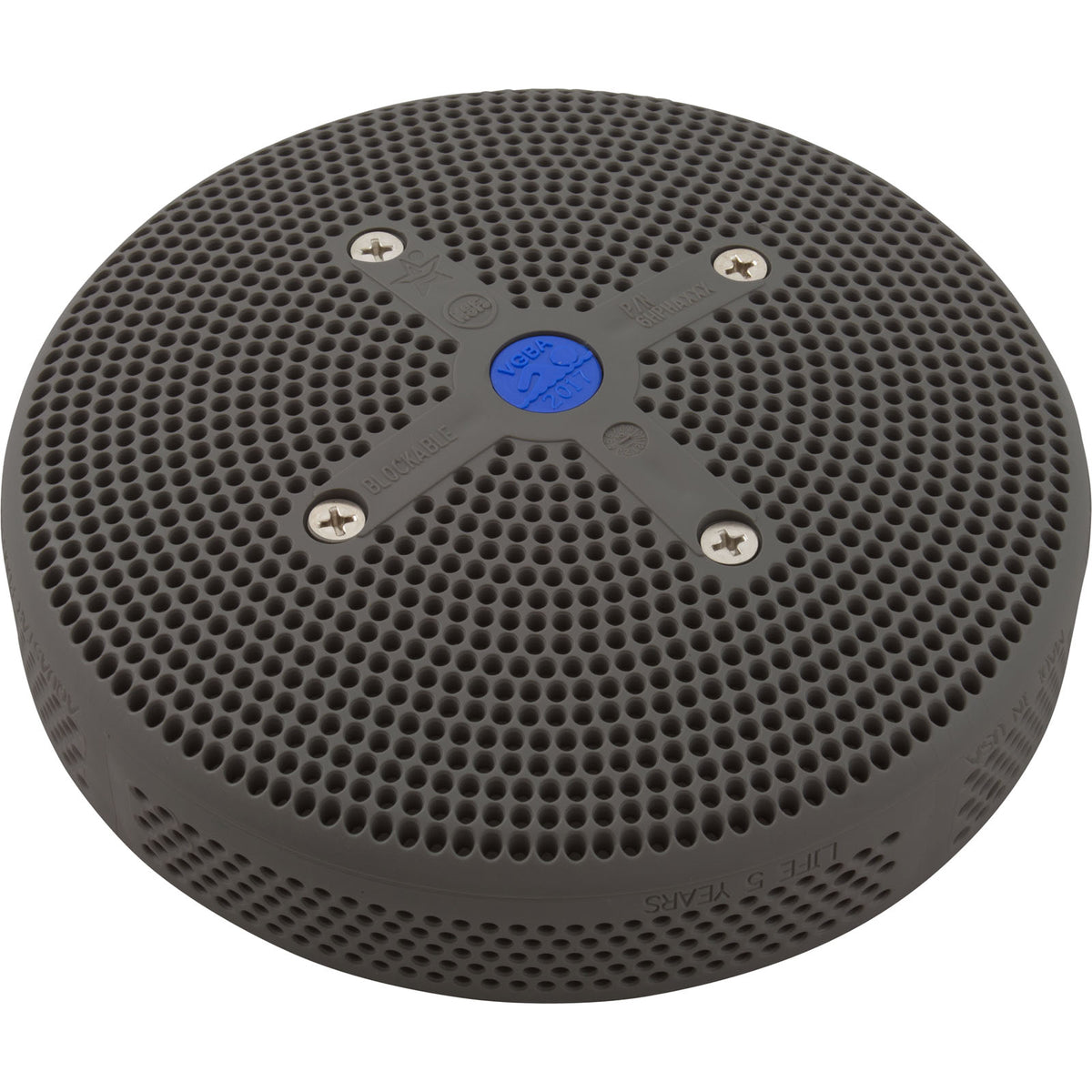 Suction Cover, HydroAir Repl, 6", 224gpm, w/Screws, Dk Gray