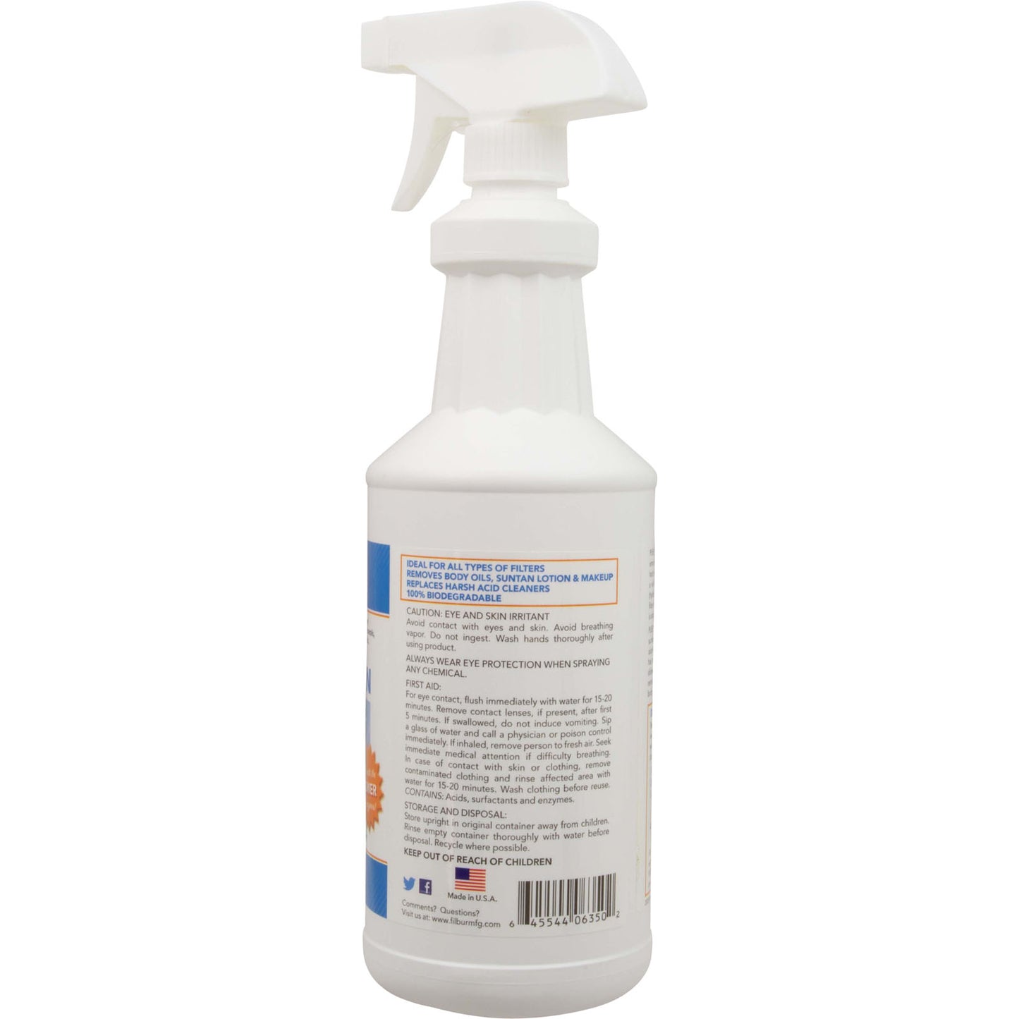 Nettoyant pour cartouches et grilles, Filbur, Pure and Clean, 32 oz.