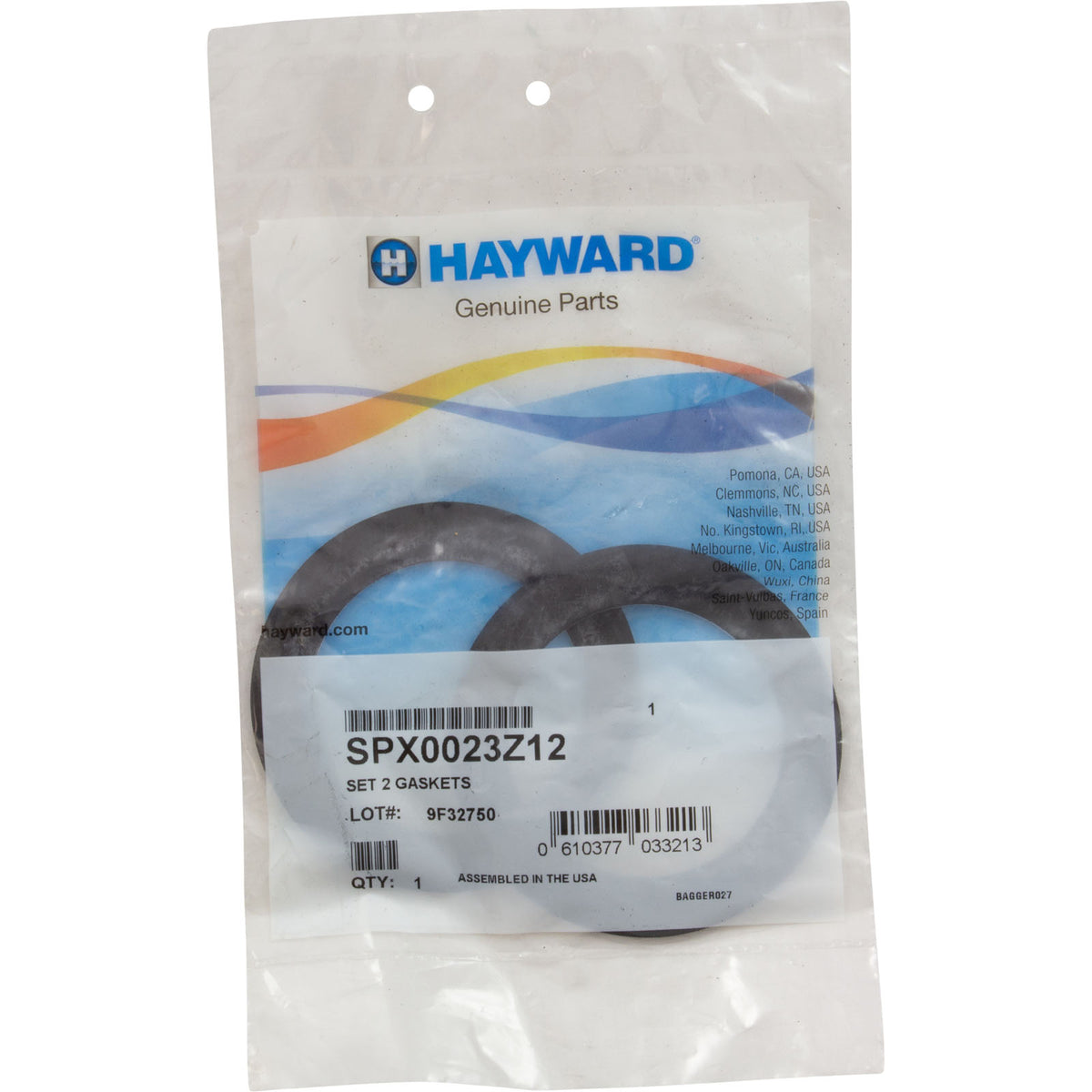 Gasket, Hayward, Inlet Fitting, 3-3/8 od, Quantity 2
