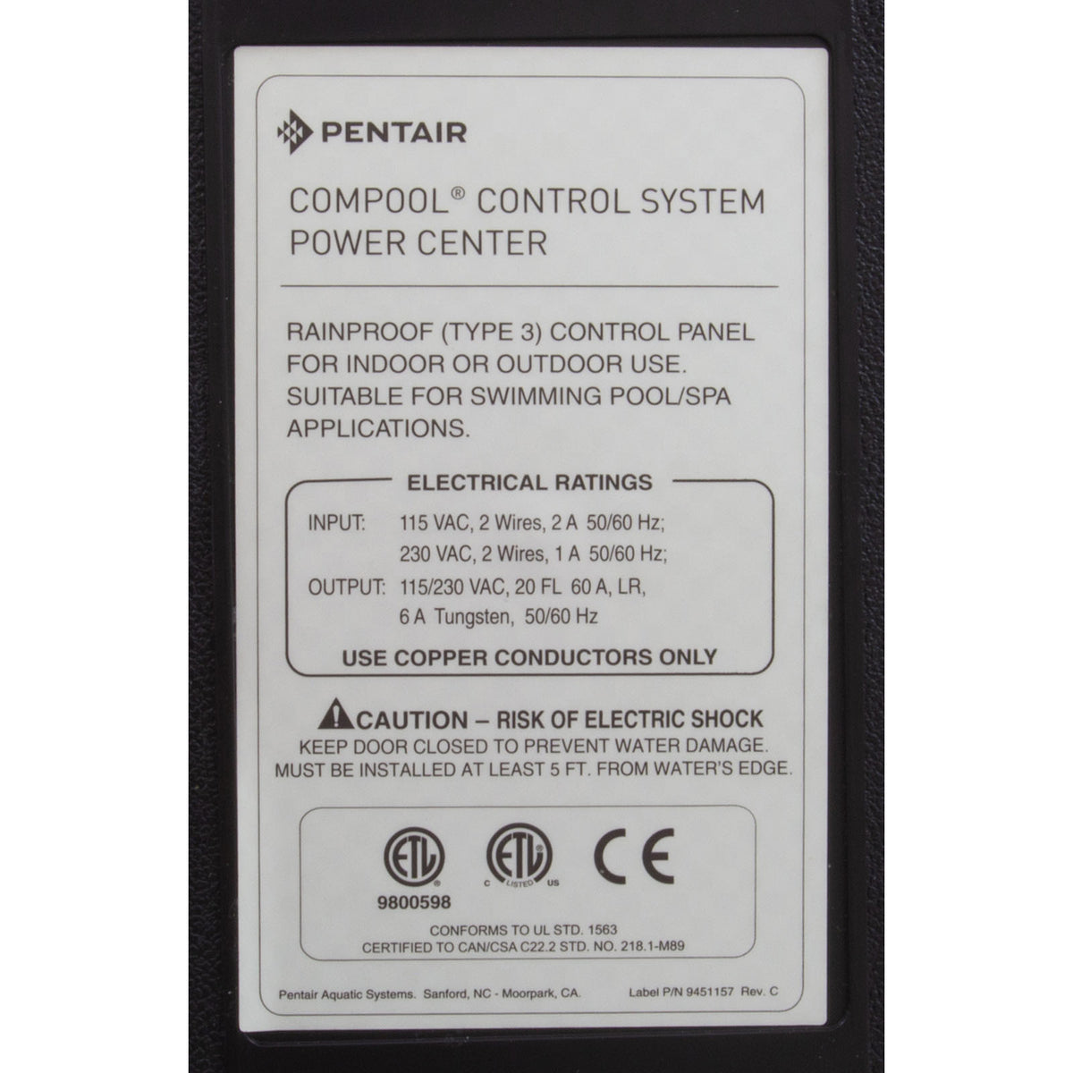 Power Center, Pentair Compool LX820