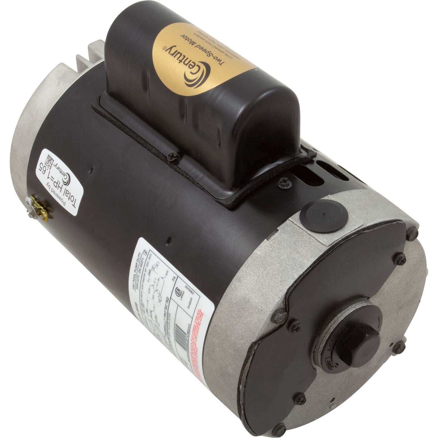 Motor, Century, 1.5hp, 2-Spd, 115v, 56JFr, C-Face, Full Rated, Thd