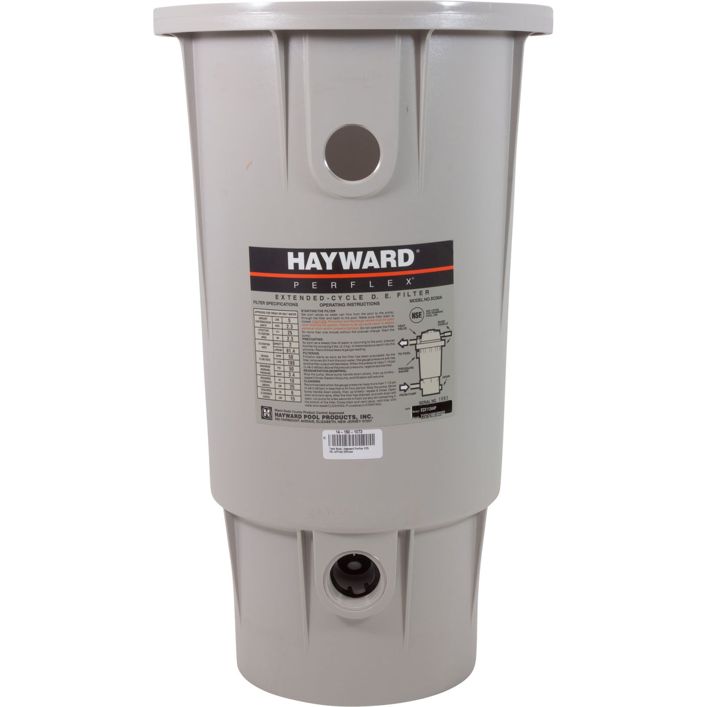 Cuerpo de tanque, Hayward Perflex EC50A, con difusor de flujo