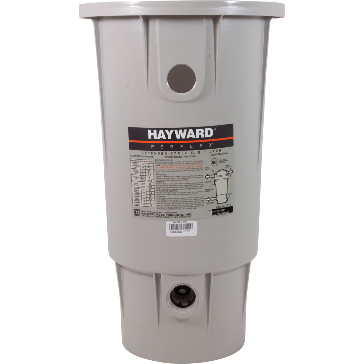 Tank Body, Hayward Perflex EC50A, w/Flow Diffuser
