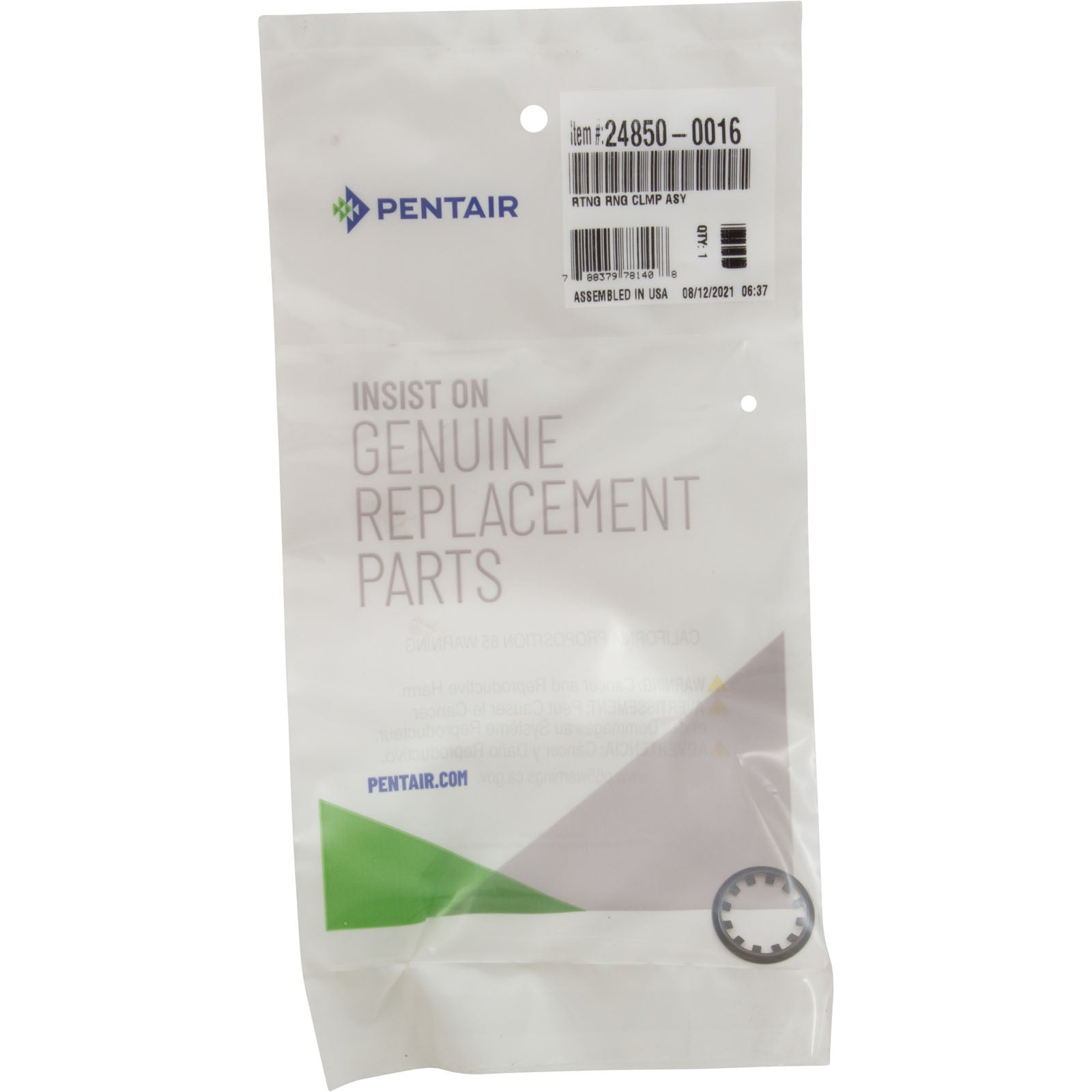 Retaining Ring, Pentair Sta-Rite System 3, Clamp
