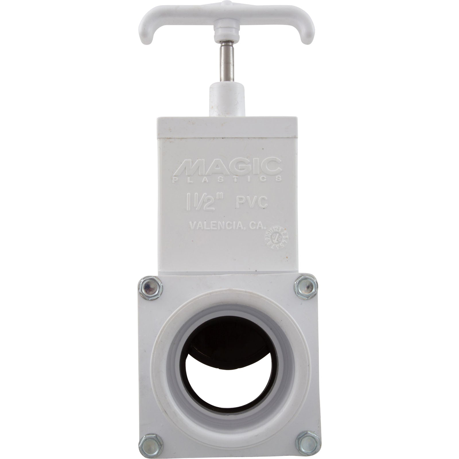 Gate Valve, 3 pc, Magic Plastics, 1-1/2"s x 1-1/2"s, 100psi