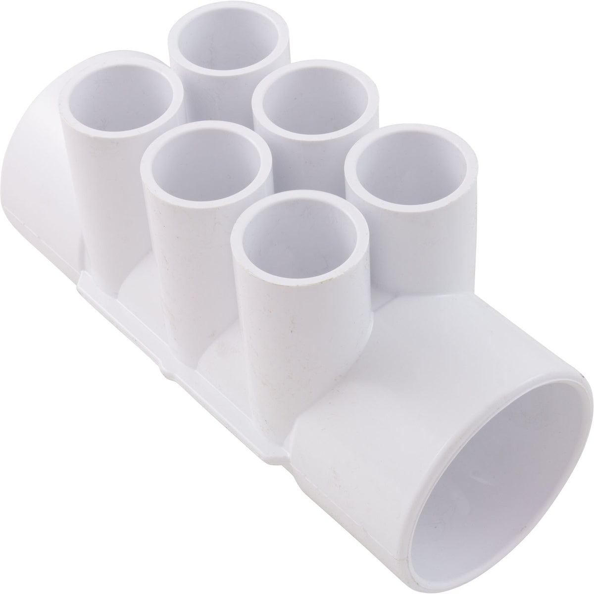 Manifold, 3/4" Slip, 6 Port, Flow Thru, 2" Slip x 2" Slip