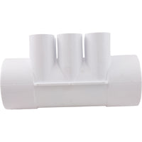 Manifold, 3/4" Slip, 6 Port, Flow Thru, 2" Slip x 2" Slip