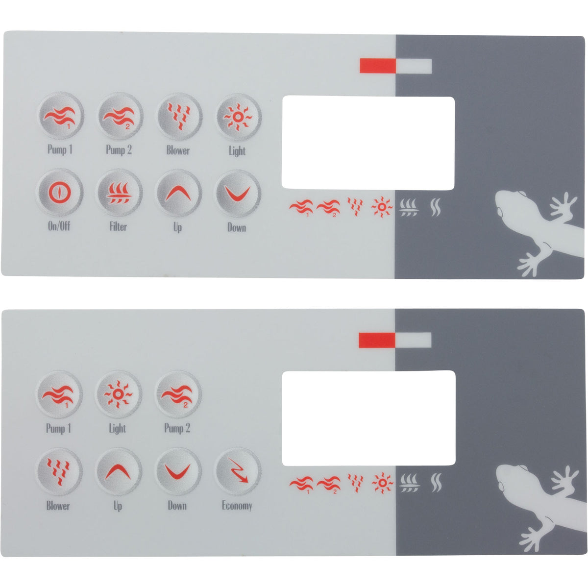 Parte superior, Gecko TSC-8/K 8, 8 botones, 2 bombas, grabación grande, LCD