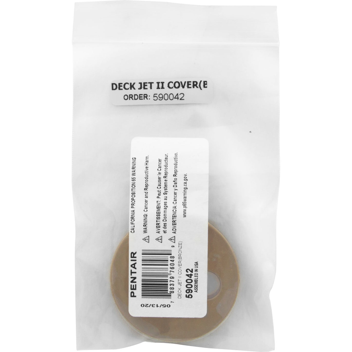 Cover, Pentair MagicStream Deck Jet II, Brass