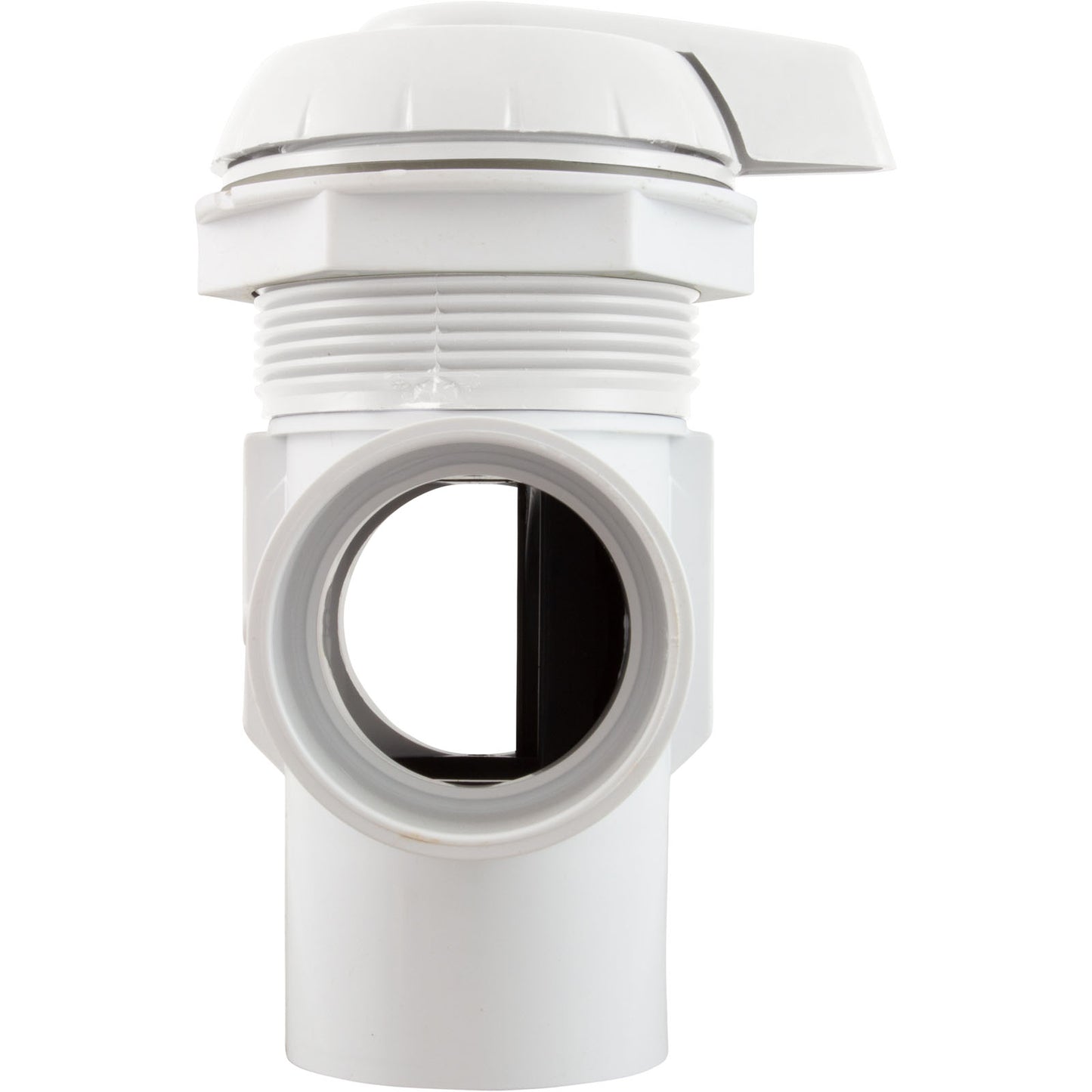 Válvula desviadora, WW, 2", 2 puertos, montaje superior, con muescas, color blanco